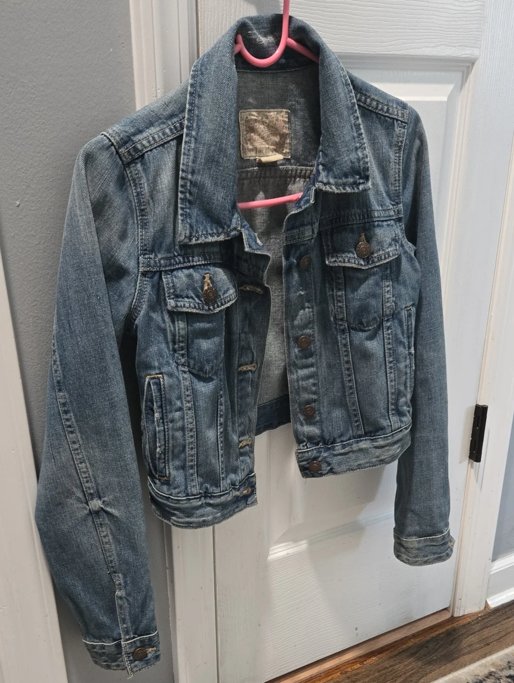 Ralph Lauren Light Blue Worn Look Denim Jean Jacket Girls Size 14